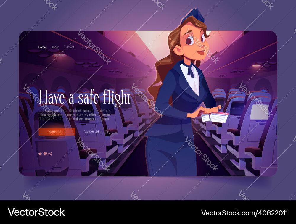 Stewardess mit Ticket in Flugzeugkarikaturlandung Stewardess mit Ticket in Flugzeugkarikaturlandung vektorbild