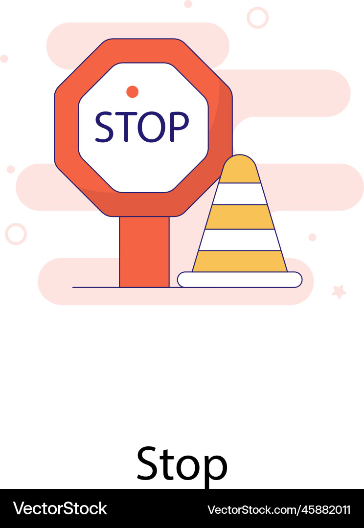 Stop fill outline with background icon st vector image