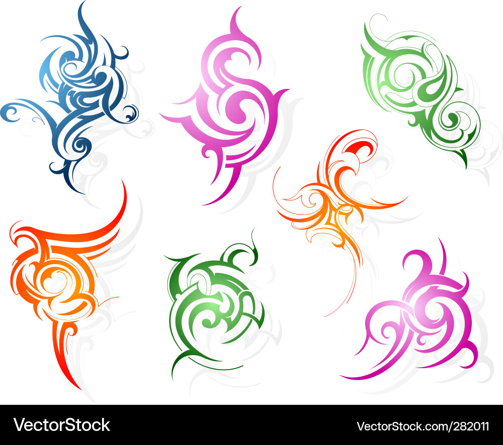 Swirl Pattern Elements Vector Image