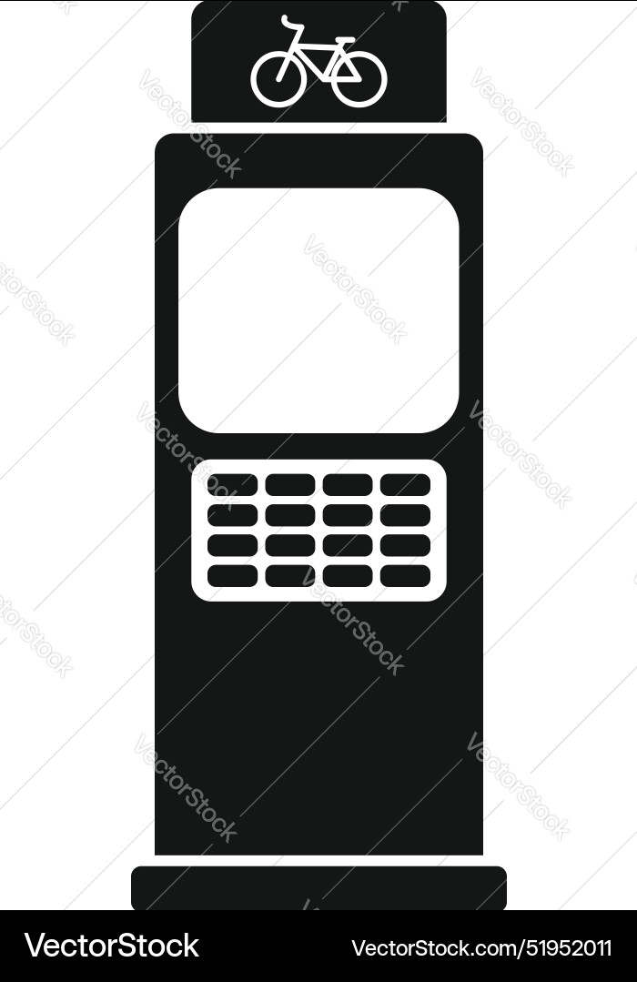 Terminal for renting bicycles showing blank screen Terminal for renting bicycles showing blank screen vector image