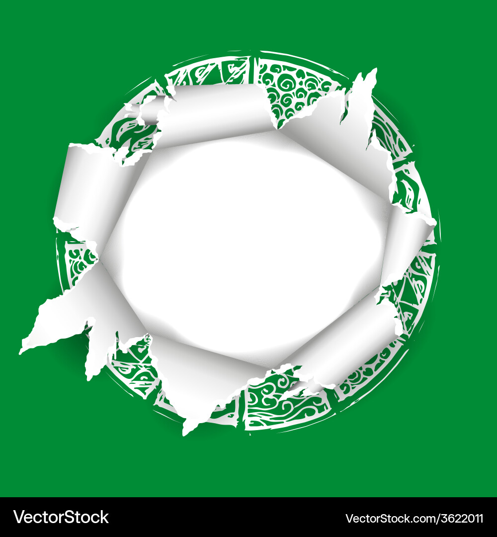 Torn paper with abstract imprint vector image