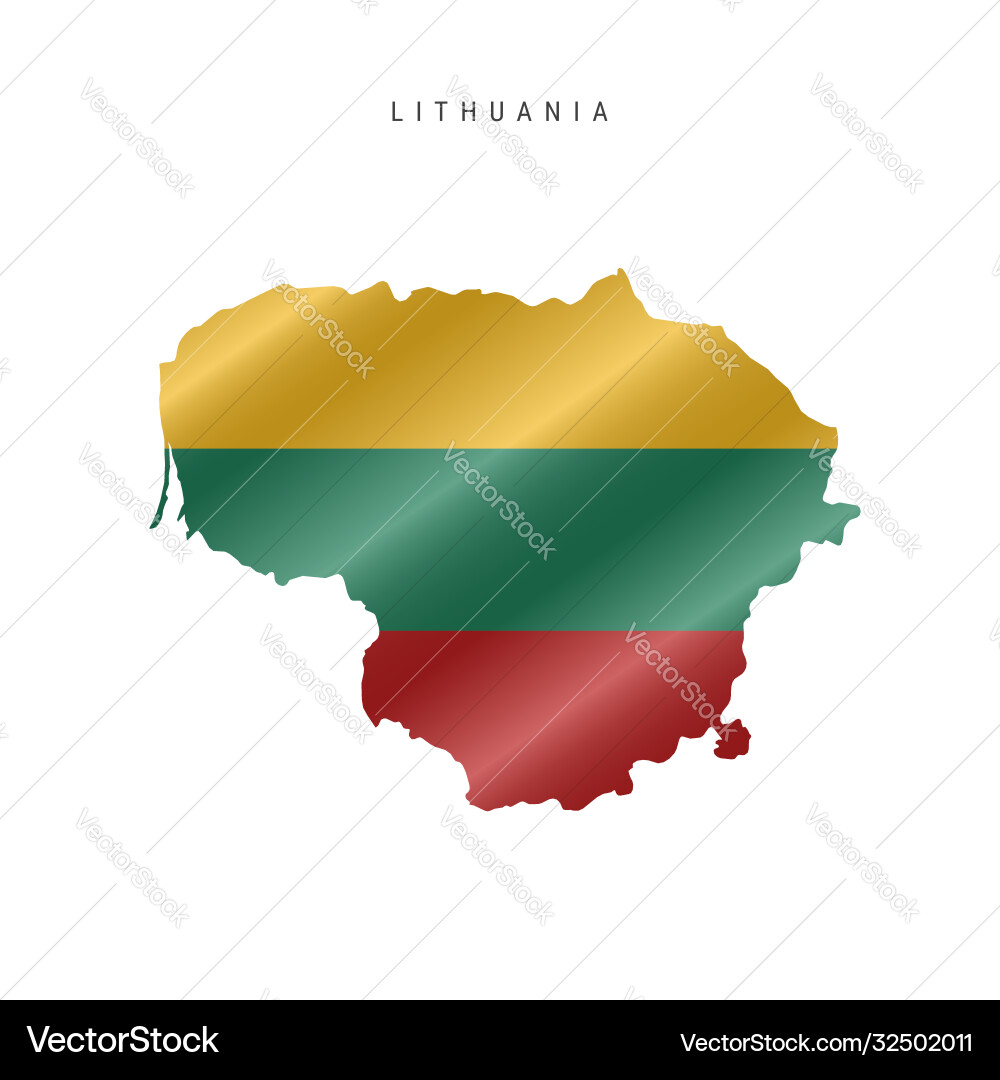 Waving flag map lithuania Waving flag map lithuania Vector Image