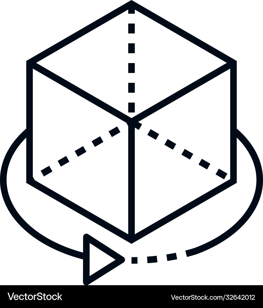 3D Rotation Cube Icon vector image
