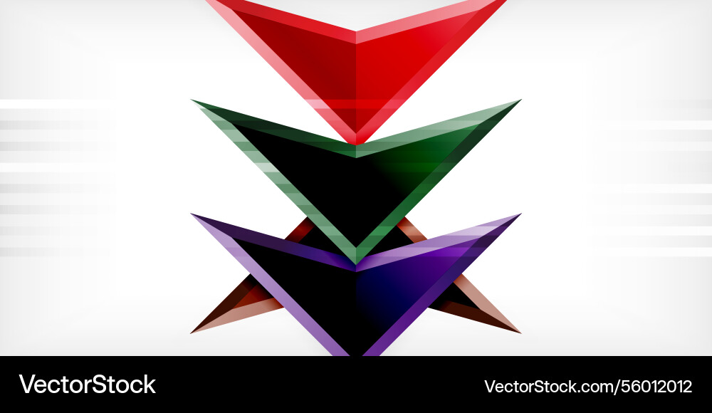 Abstract background color triangles and arrows Vector Image