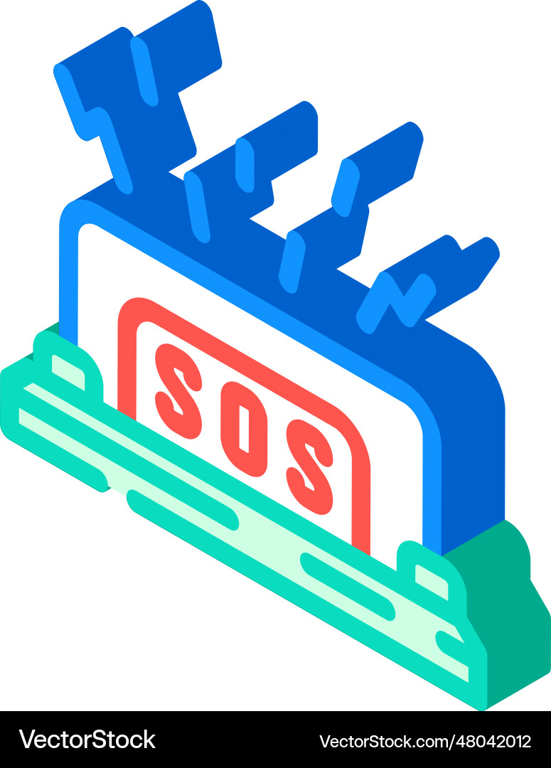 Alert button isometric icon Alert button isometric icon Vector Image