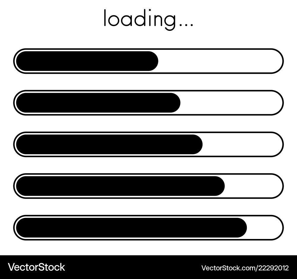 Black Loading Progress Bar Set vector image