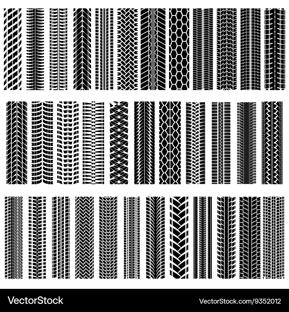 Black Tire Track Collection vector image