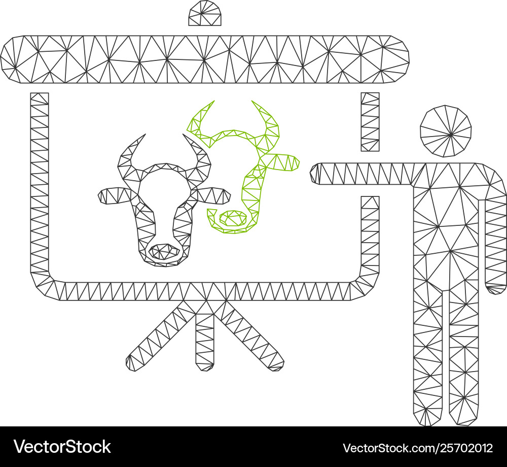 Cattle public report polygonal frame mesh Cattle public report polygonal frame mesh vector image