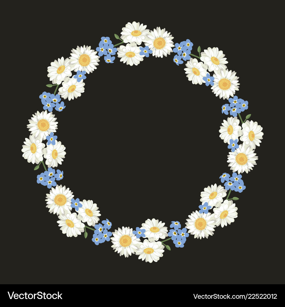 Chamomile and forget me-not-flowers pattern Chamomile and forget me-not-flowers pattern vector image