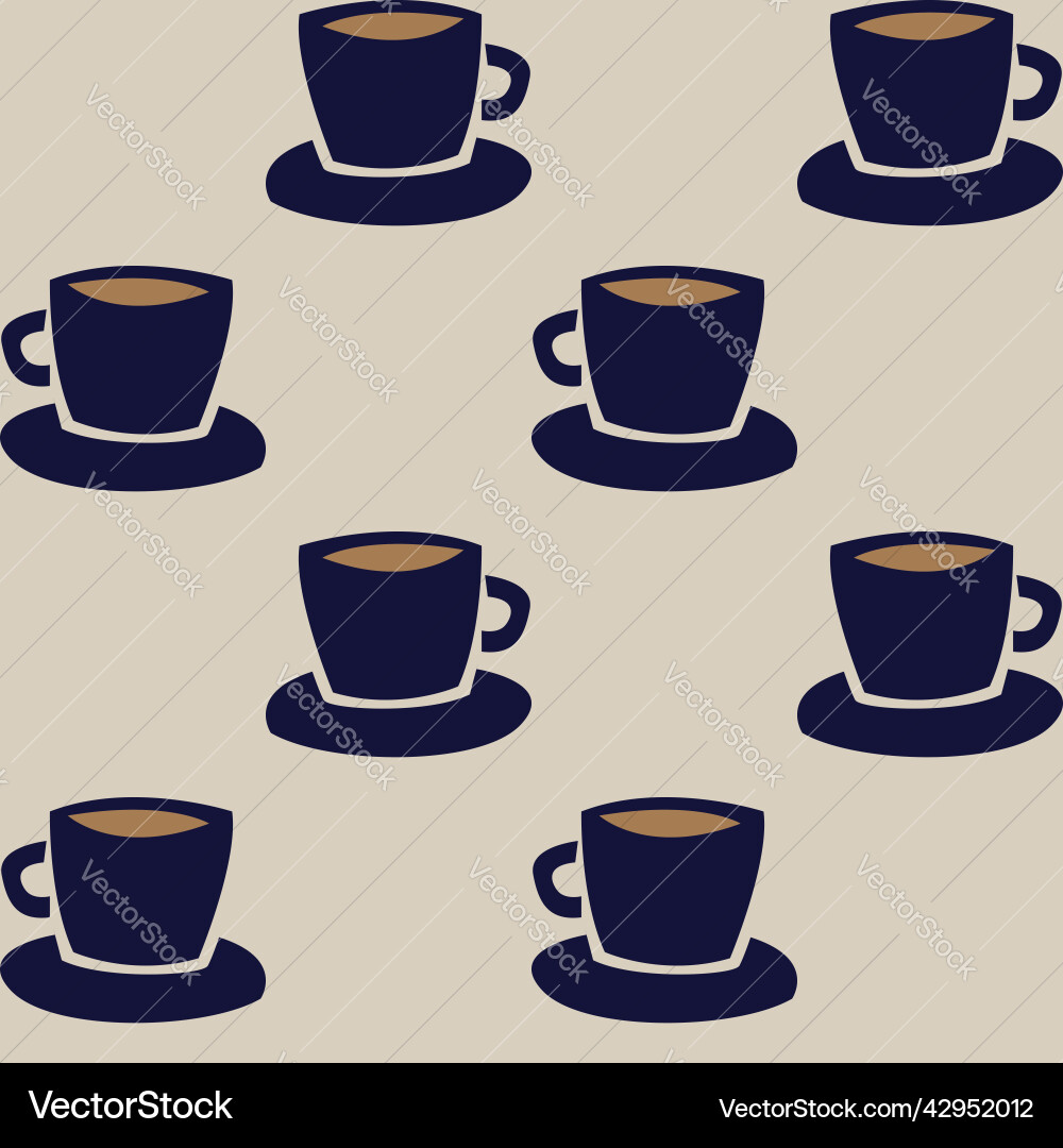 Coffee cups seamless pattern design Vector Image