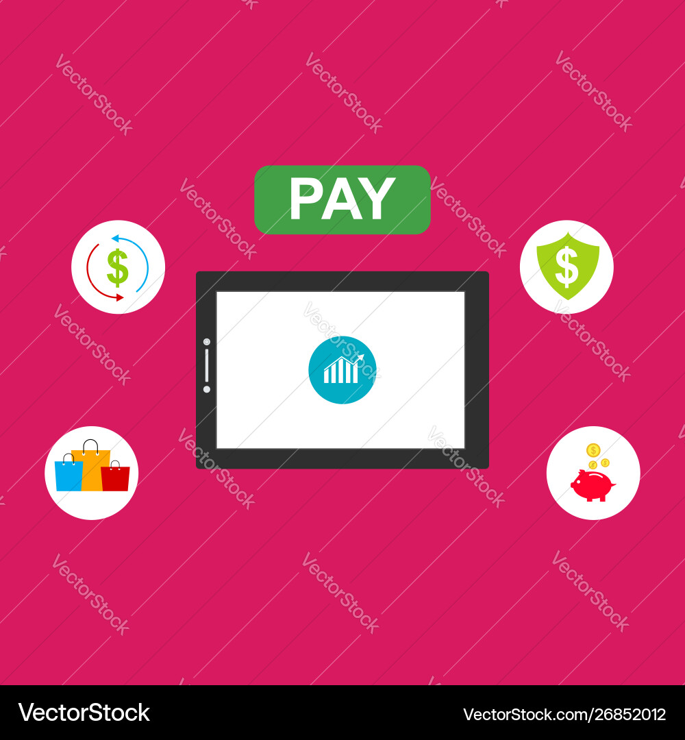 Concept online and mobile payments for web page Vector Image