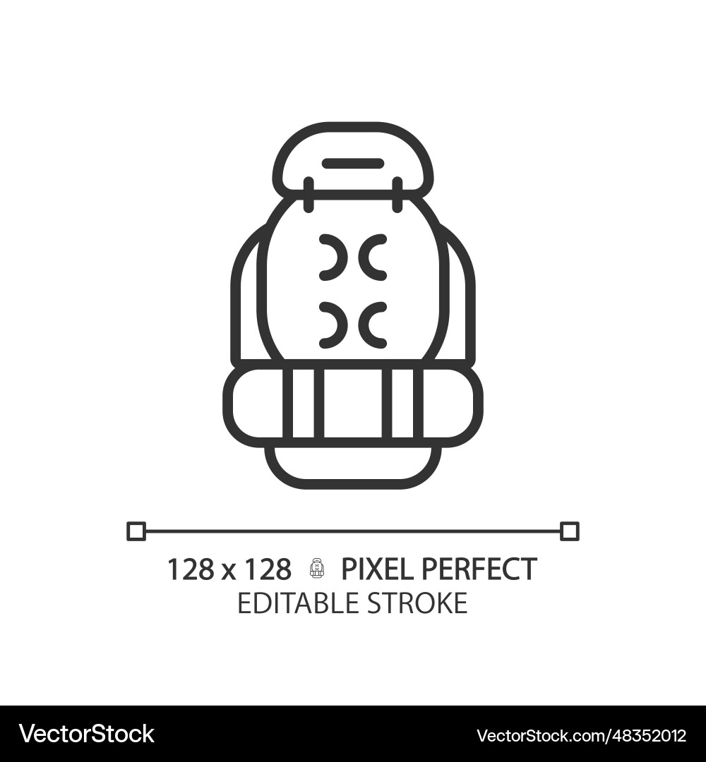 Customizable backpack simple thin linear black Vector Image