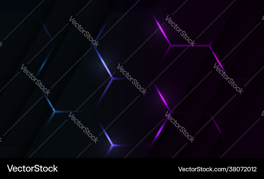 Dark Hexagon Abstract Gaming Background Vector Image