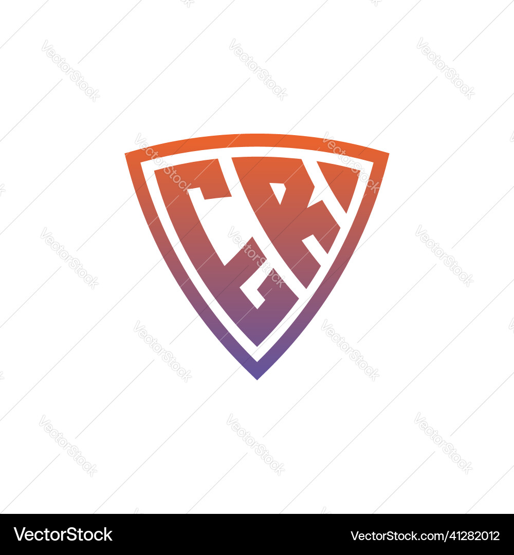 Er logo shield monogram gradient style design Er logo shield monogram gradient style design Vector Image