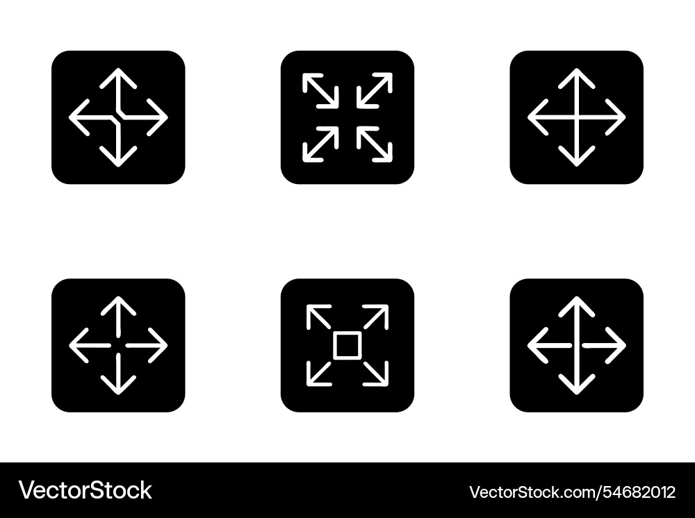 Expand icon bundle set in creative style Expand icon bundle set in creative style vector image
