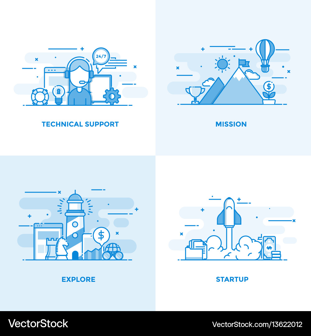 Flat line designed concepts 2 Flat line designed concepts 2 vector image