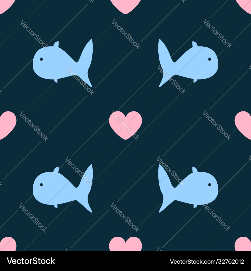 Girly seamless pattern with abstract fish Vector Image