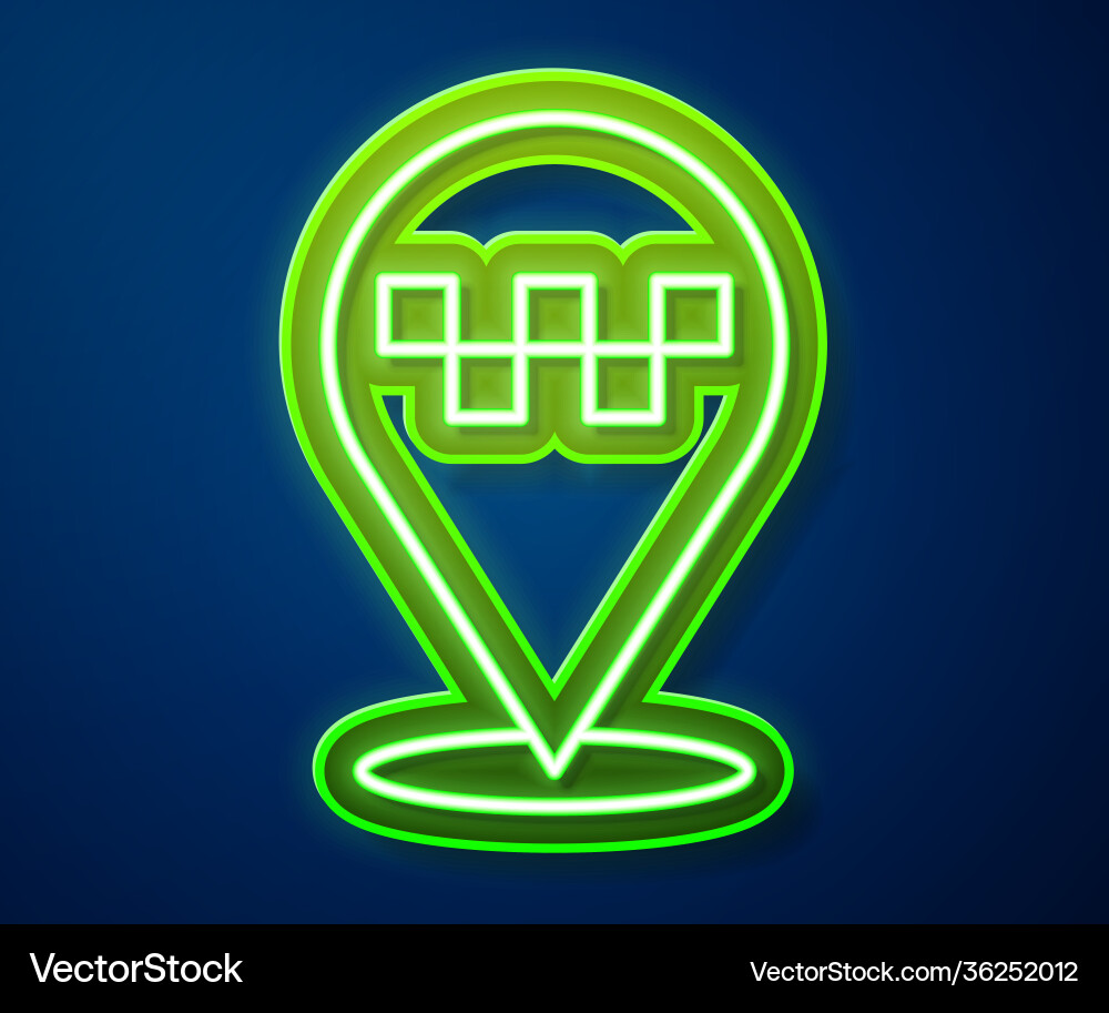 Glowing neon line map pointer mit taxi icon Glowing neon line map pointer mit taxi icon vektorbild