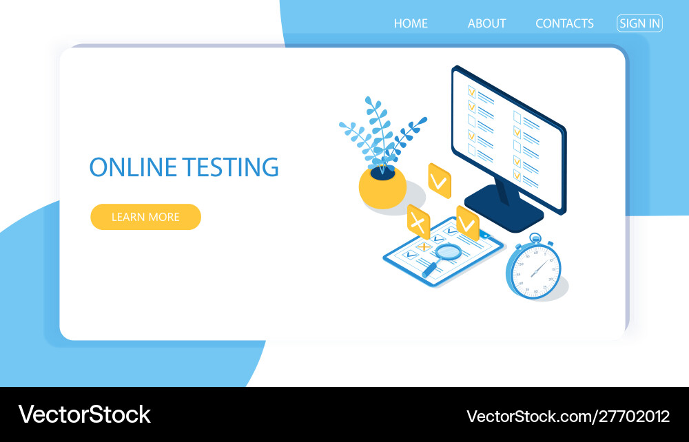 Landing page with design template for online Landing page with design template for online vector image