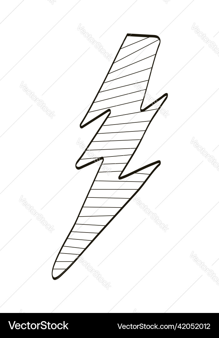Lightning hand drawn icon for social net Vector Image