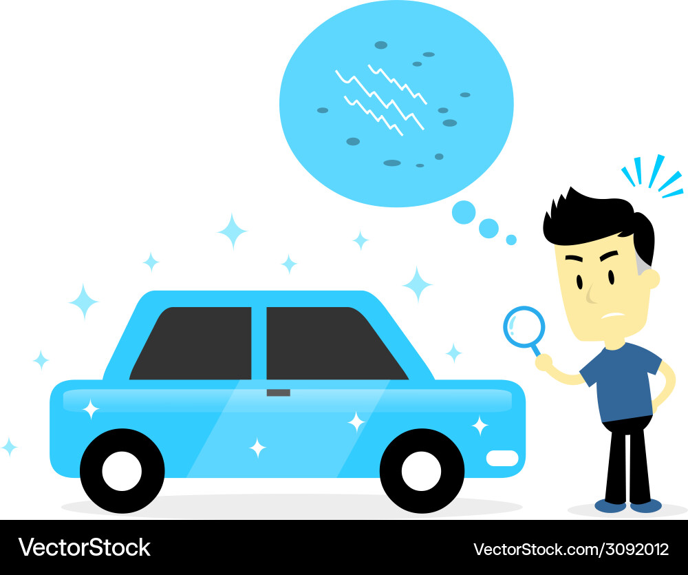 Man checking for small damage on looking-perfect u vector image