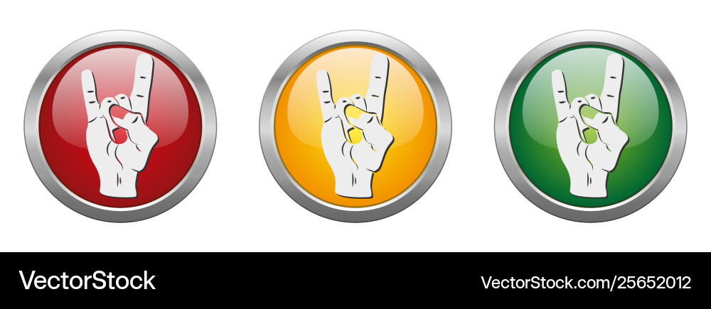 Modern button devil horns vector image
