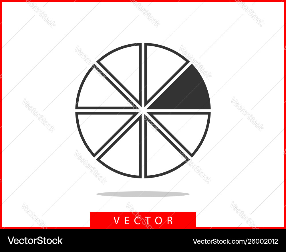 Pie chart icon circle diagram charts graphs logo Pie chart icon circle diagram charts graphs logo Vector Image