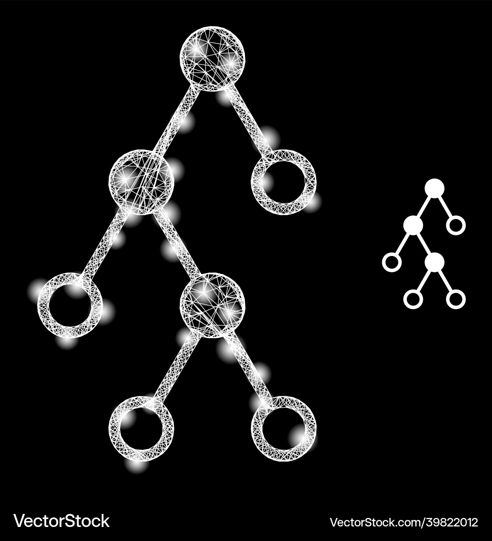 Polygonal wire frame mesh hierarchy nodes Polygonal wire frame mesh hierarchy nodes Vector Image