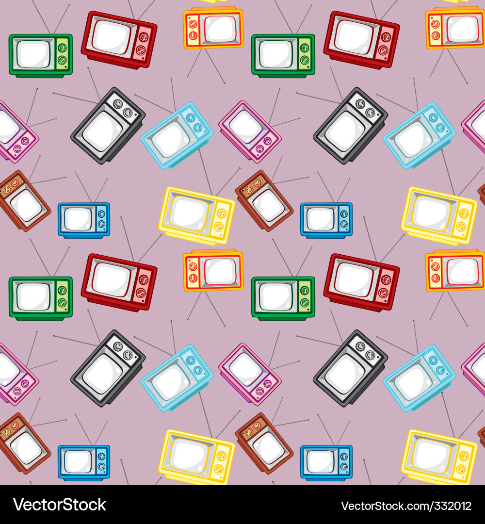 Retro TV Set Pattern vector image