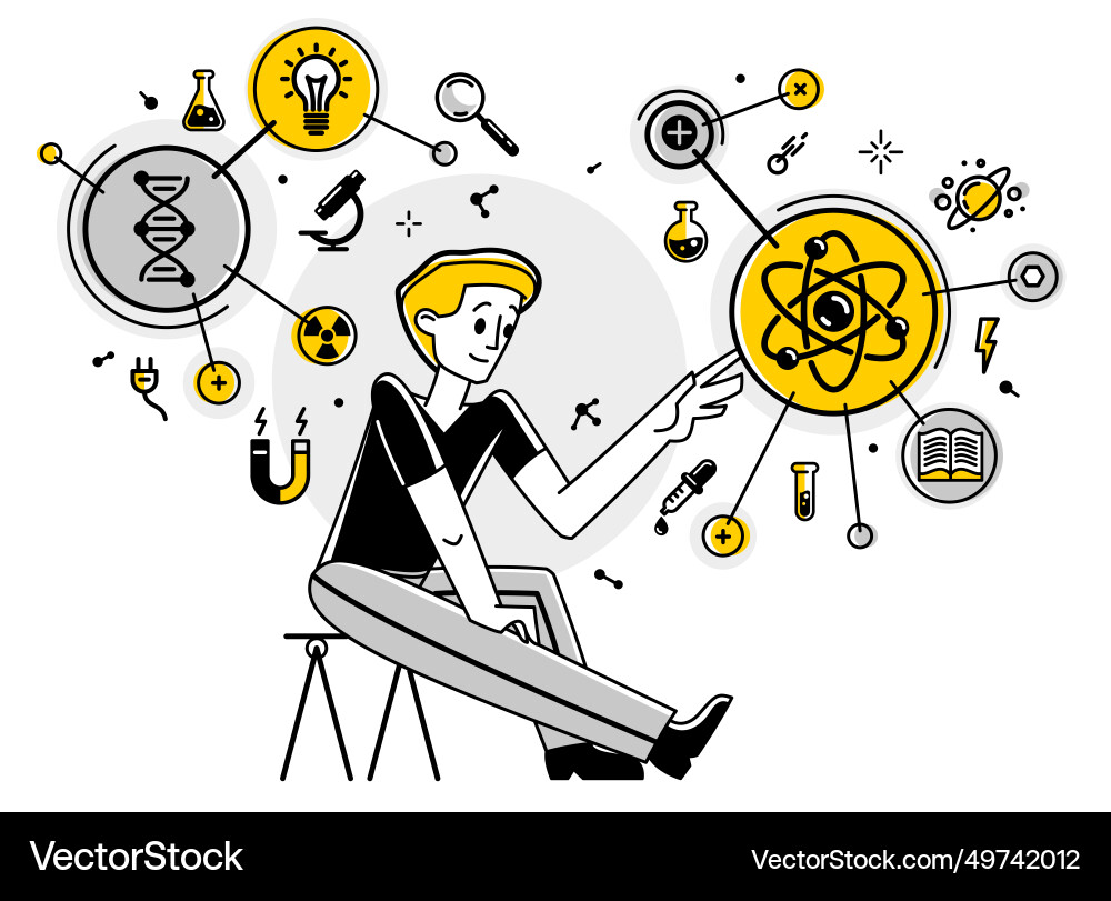 Scientist working on some science research Scientist working on some science research vector image