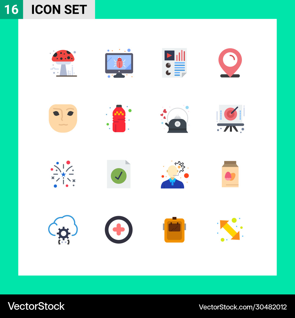 Set 16 modern ui icons symbols signs Vector Image