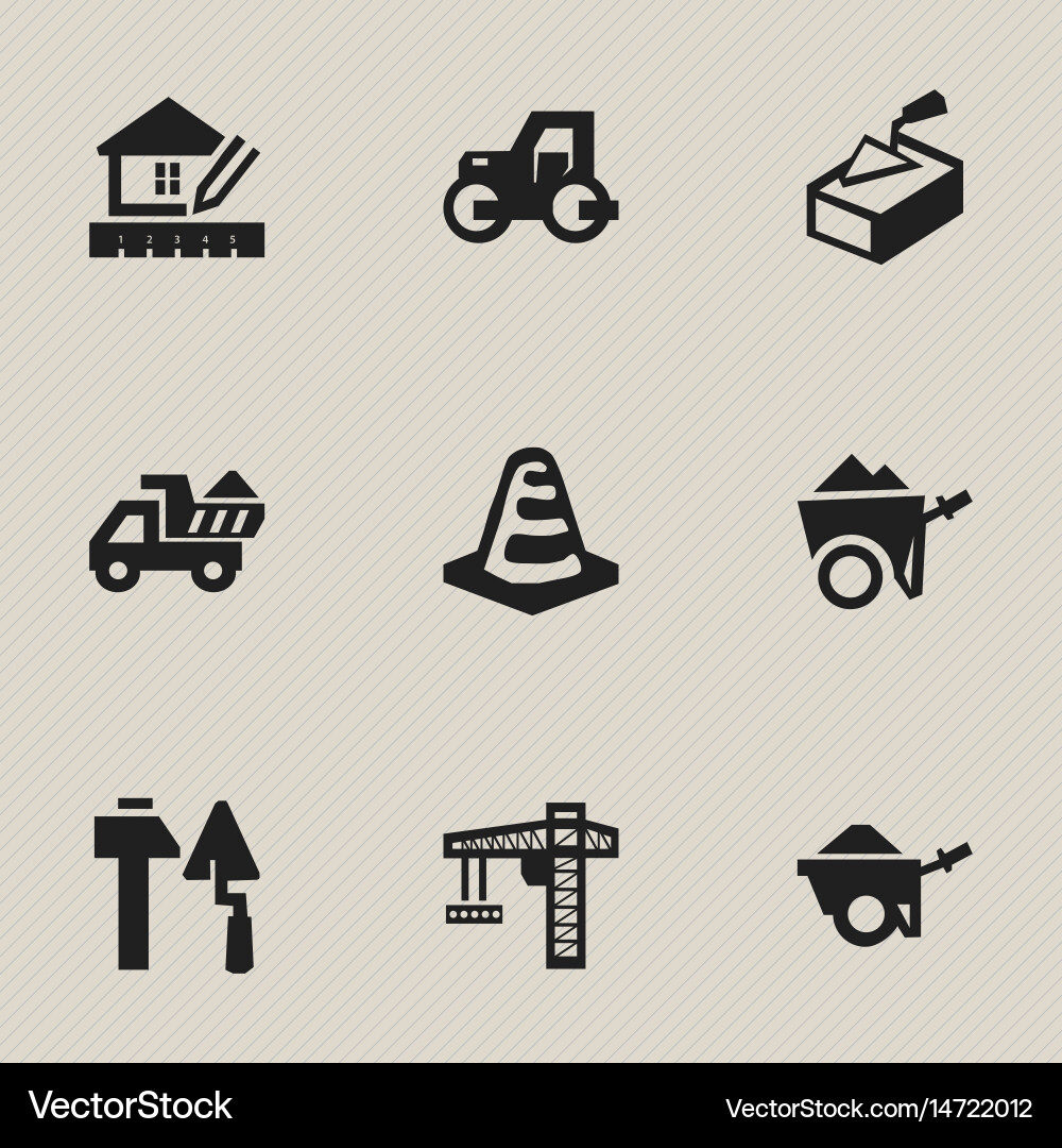 Set of 9 editable structure icons includes vector image