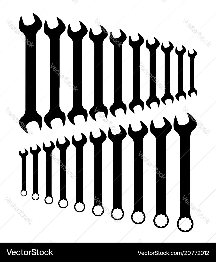 Silhouette spanner sets Vector Image