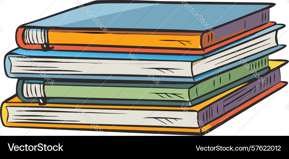 Stack of colorful books for vibrant learning Vector Image