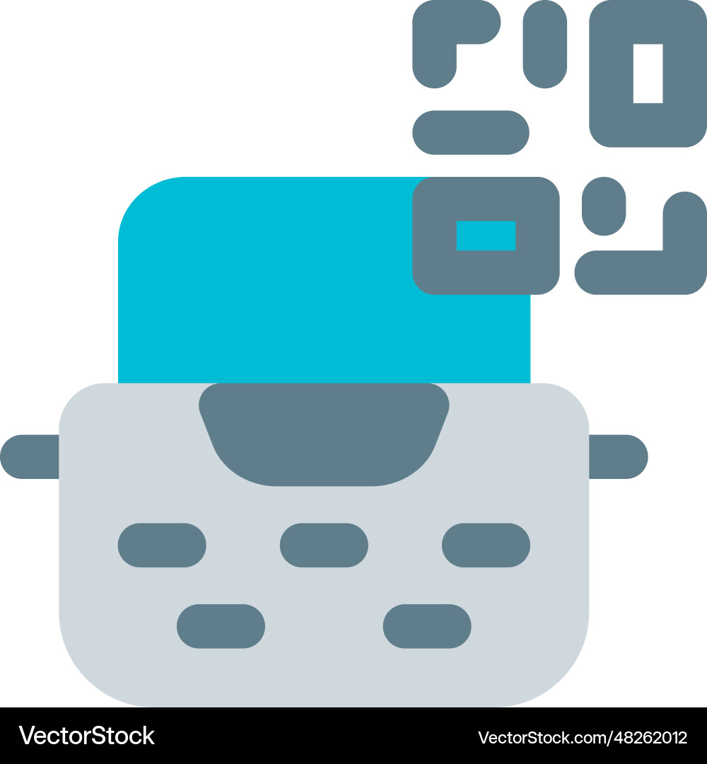 Typewriter details identified through qr code vector image