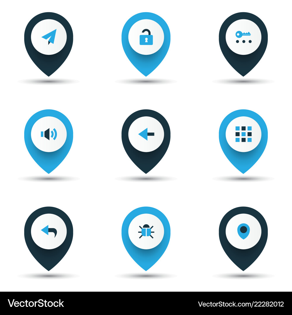 User icons colored set with unlock back apps User icons colored set with unlock back apps vector image
