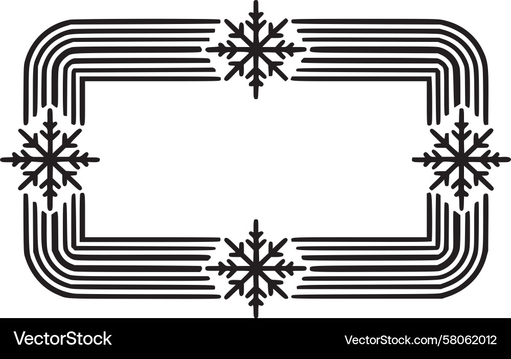 Winter Geometric Frame - Linear Pattern vector image