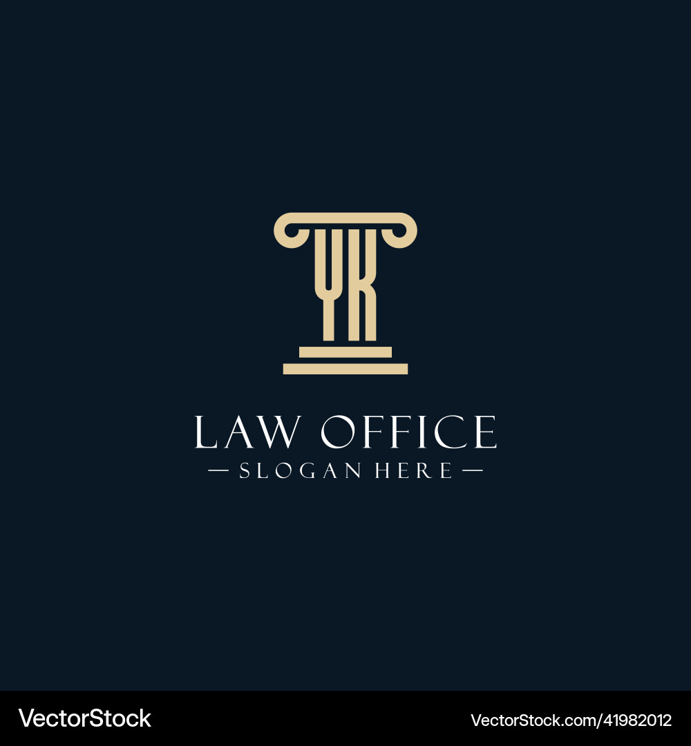 Yk initial monogram logos with pillar shapes style Yk initial monogram logos with pillar shapes style Vector Image
