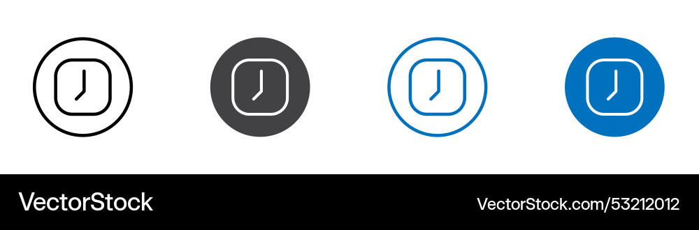 Zeit-Icon flach editierbare Marke set Vektorbild