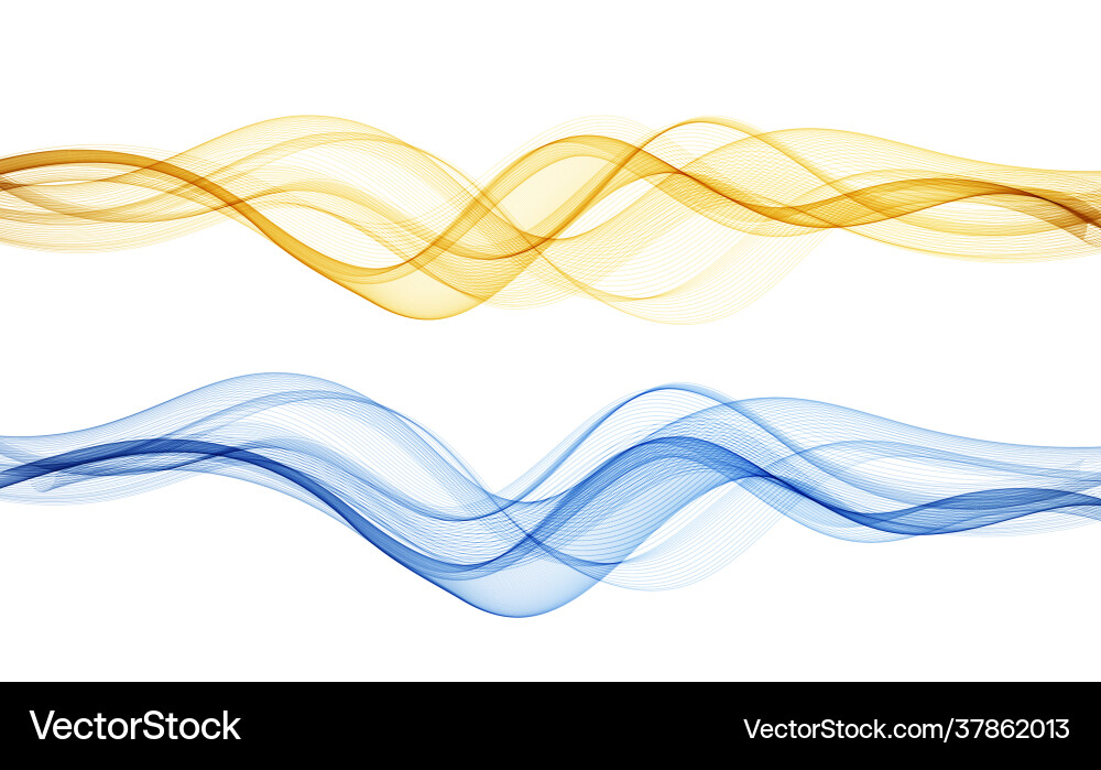 Abstract Flowing Gold Wave Lines vector image