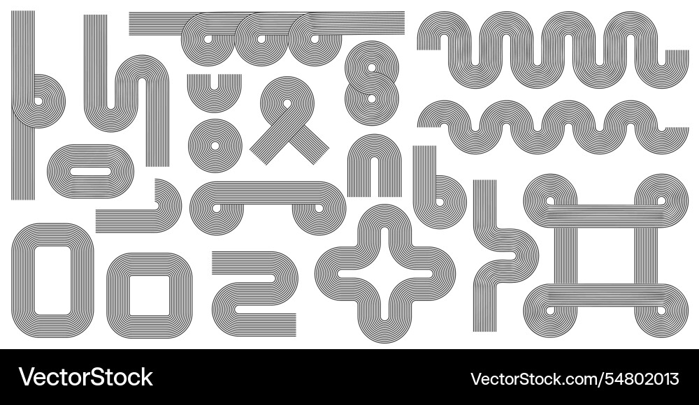 Abstract line pattern shapes retro geometric Abstract line pattern shapes retro geometric vector image