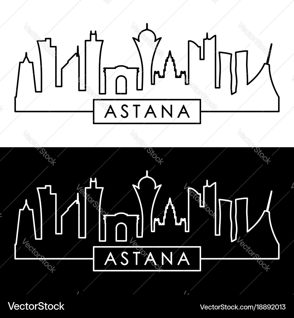 Astana skyline linear style editable file vector image