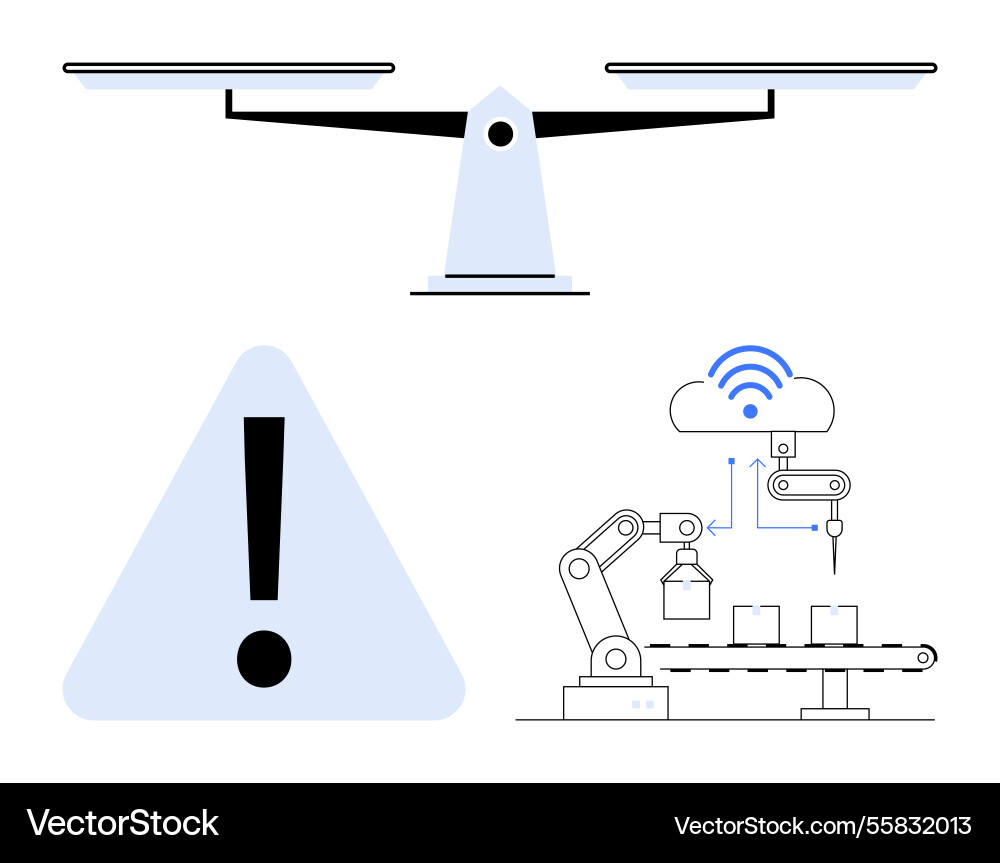 Automation risks highlighted by drone warning Automation risks highlighted by drone warning vector image