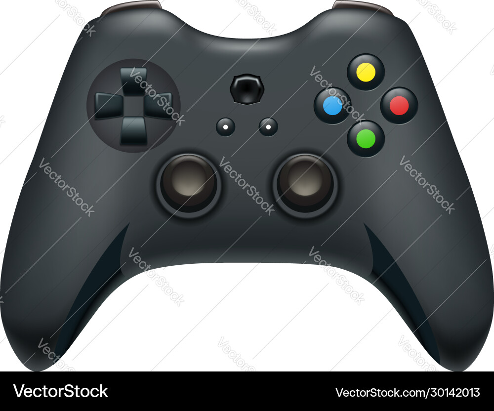 Black Gamepad Controller Vector Image