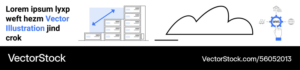 Cloud computing concept with server stacks upward Cloud computing concept with server stacks upward vector image