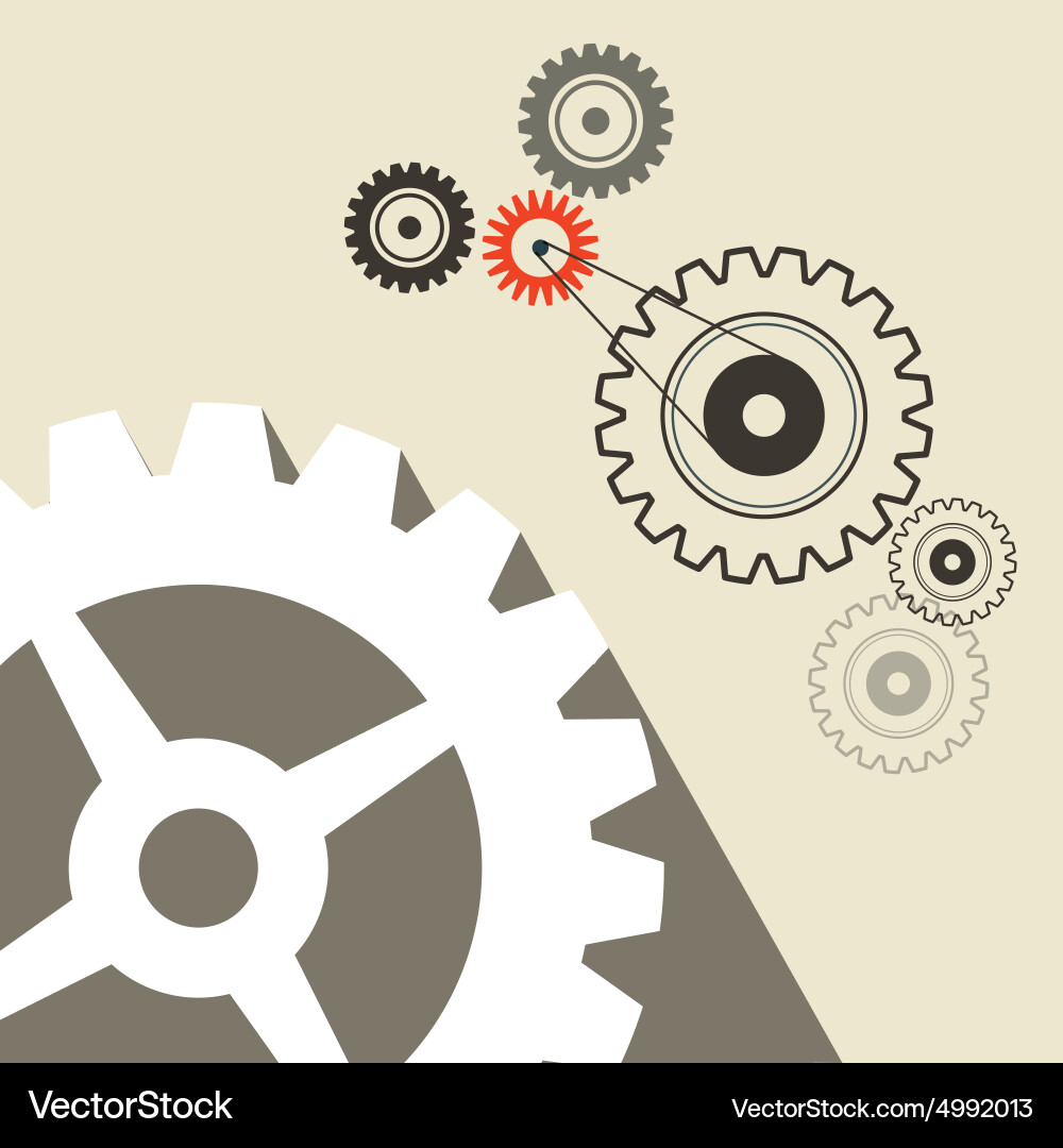 Cogs - gears retro technology background vector image
