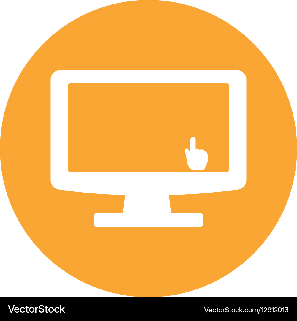 Computer and hand pointer icon image Vector Image
