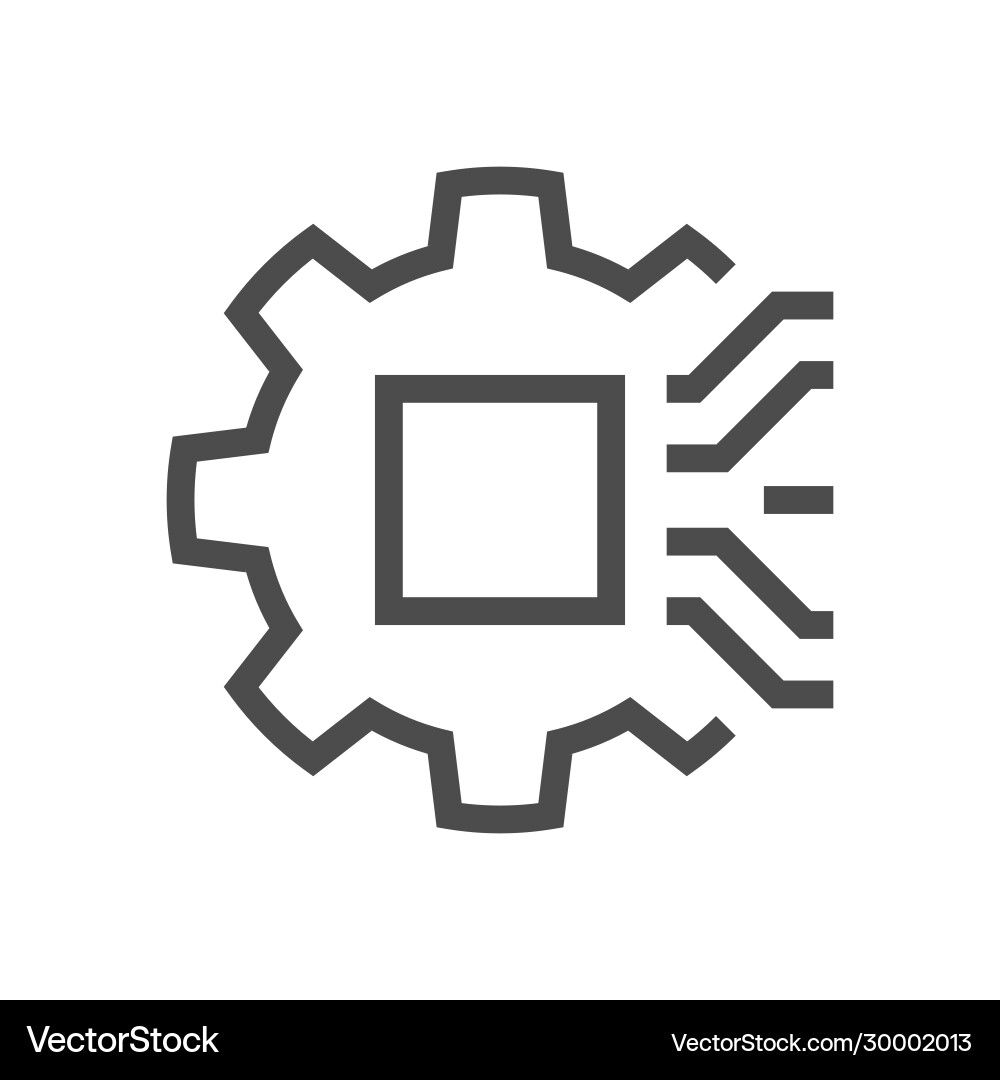 Computer chip engineering icon Computer chip engineering icon vector image