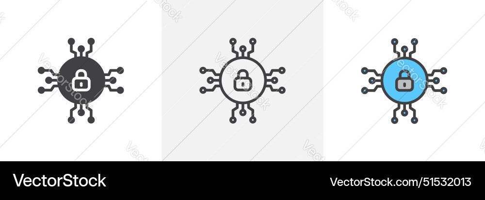 Cyber security icon set digital system data tech Cyber security icon set digital system data tech vector image