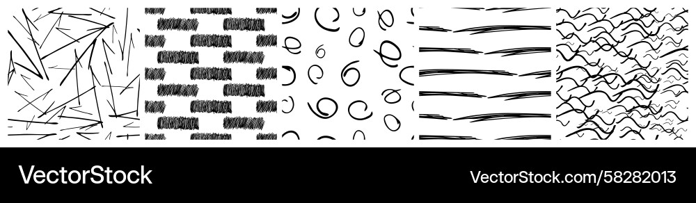 Dark Scribble Seamless Pattern Vector Image